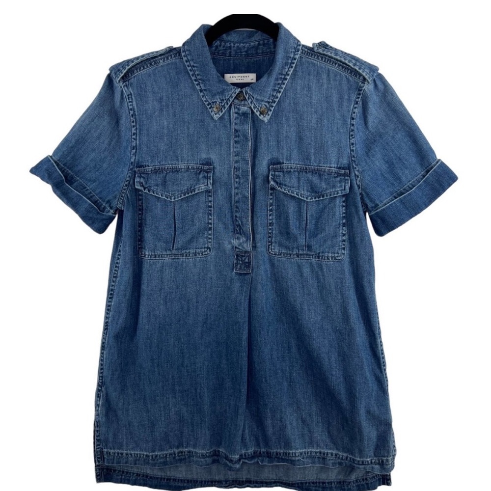 Equipment Femme Rory Chambray Denim Blouse 100% Cotton Women's Size XS - Picture 2 of 10
